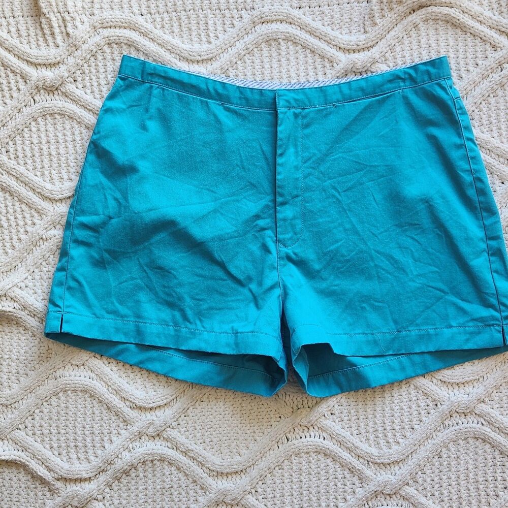 Vintage Tommy Hilfiger Turquoise 100% Cotton Bermuda Shorts Size 12